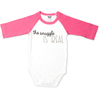 Snuggle 6-12 Months 3/4 Length Pink Sleeve Onesie