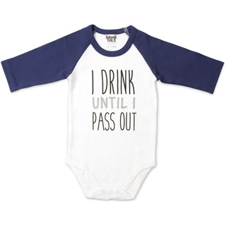 Pass out 3/4 Length Navy Sleeve Onesie