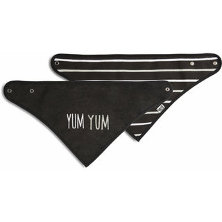 Black Yum Yum Reversible Handkerchief bib