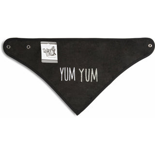 Black Yum Yum Reversible Handkerchief bib