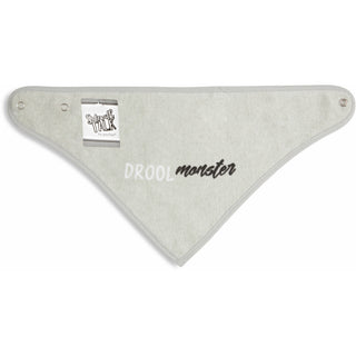 Gray Drool Monster Reversible Handkerchief bib