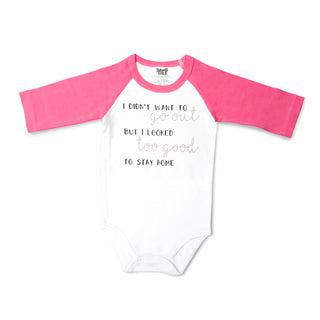 Looked Too Good 3/4 Length Pink Sleeve Onesie