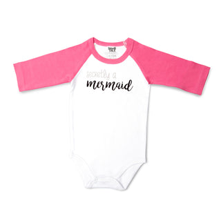 Mermaid 6-12 Months 3/4 Length Pink Sleeve Onesie