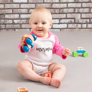 Mermaid 6-12 Months 3/4 Length Pink Sleeve Onesie