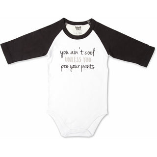 Ain't Cool 3/4 Length Black Sleeve Onesie