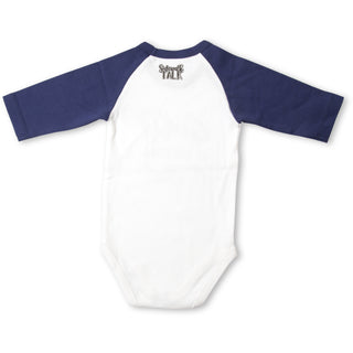 Big Trucks 6-12 Months 3/4 Length Navy Sleeve Onesie