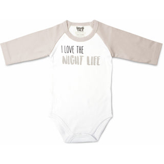 Night Life 6-12 Months 3/4 Length Gray Sleeve Onesie
