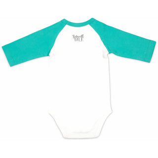 Cat Did It 12-24 Months 3/4 Length Teal Sleeve Onesie