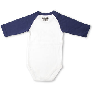 Dude 6-12 Months 3/4 Length Navy Sleeve Onesie