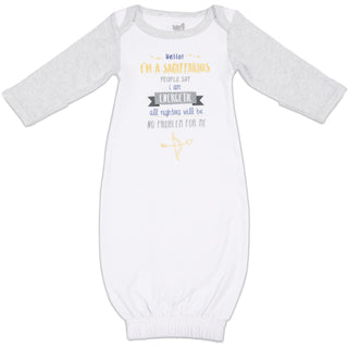 Sagittarius 0-3 Months Gown with Mitten Cuffs
