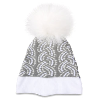 Snuggle Bug Gray Knit Pom Pom Hat