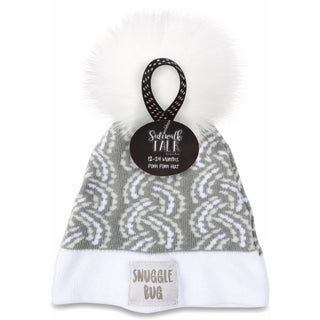 Snuggle Bug Gray Knit Pom Pom Hat