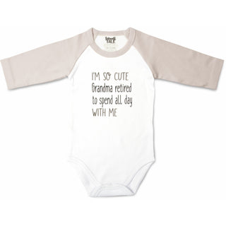 Grandma Retired 3/4 Length Gray Sleeve Onesie