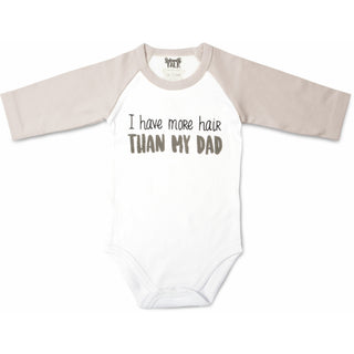 Hair 6-12 Months 3/4 Length Gray Sleeve Onesie