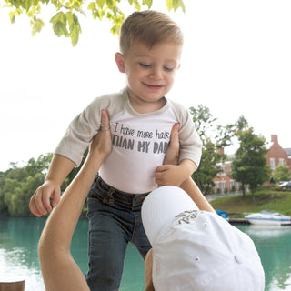 Hair 6-12 Months 3/4 Length Gray Sleeve Onesie