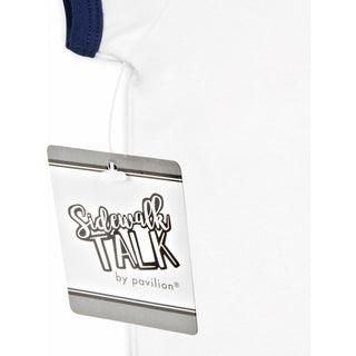 Checking Me Out 6-12 Months Navy Trimmed Onesie