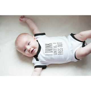 Pass Out Black Trimmed Onesie