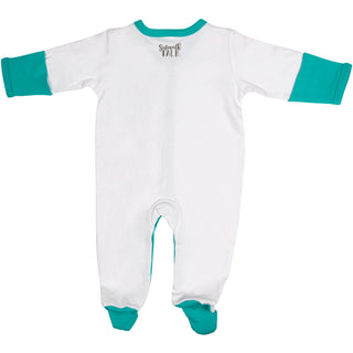 B.Y.O.B. 0-6 Months Teal Trimmed Sleeper