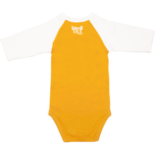 Moon and Back 3/4 Length Sleeve Mustard Onesie