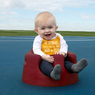 Moon and Back 3/4 Length Sleeve Mustard Onesie