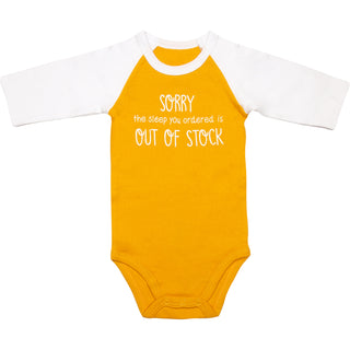 Out of Stock 6-12 Months 3/4 Length Sleeve Mustard Onesie