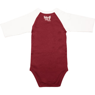 Not Allowed 6-12 Months 3/4 Length Sleeve Maroon Onesie