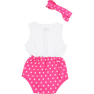 House White 6-12 Months White & Pink Romper with Headband