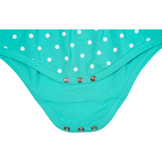 Not Allowed 6-12 Months White & Teal Romper with Headband