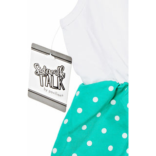 Not Allowed 6-12 Months White & Teal Romper with Headband