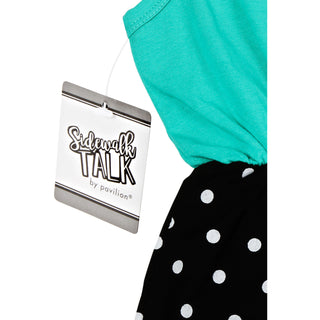 Look Too Good 6-12 Months Teal & Black Romper with Headband