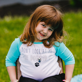 Dog Did It 2T 3/4 Length Teal Sleeve Shirt