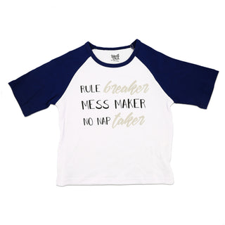 Rule Breaker 2T 3/4 Length Navy Sleeve Shirt
