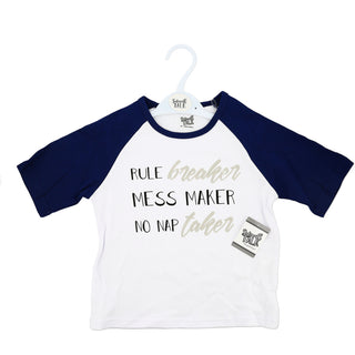 Rule Breaker 2T 3/4 Length Navy Sleeve Shirt