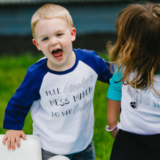 Rule Breaker 2T 3/4 Length Navy Sleeve Shirt