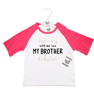 My Brother 2T 3/4 Length Pink Sleeve Shirt