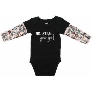 Mr. Steal 6-12 Months Biker Tat Tee Bodysuit