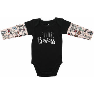 Badass 6-12 Months Biker Tat Tee Bodysuit