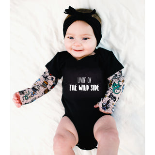 Wild Side 6-12 Months Biker Tat Tee Bodysuit