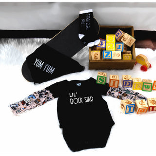 Rock Star 12-24 Months Biker Tat Tee Bodysuit