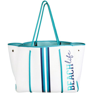 Beach Life Neoprene Tote Bag with Tethered Inner Pouch