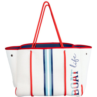 Boat Life Neoprene Tote Bag with Tethered Inner Pouch