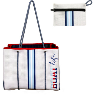 Boat Life Neoprene Tote Bag with Tethered Inner Pouch