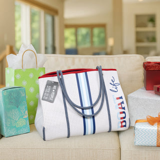 Boat Life Neoprene Tote Bag with Tethered Inner Pouch