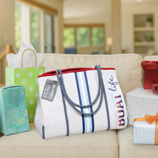 Boat Life Neoprene Tote Bag with Tethered Inner Pouch