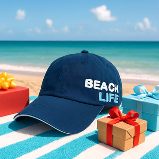 Beach life Navy Adjustable Hat