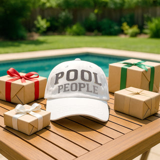 Pool People White Adjustable Hat