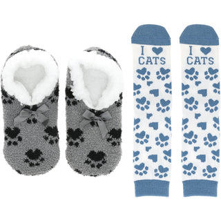 Cats Slipper Sock Gift Set