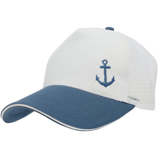 Feelin' Nauti White Corduroy Adjustable Mesh Hat
