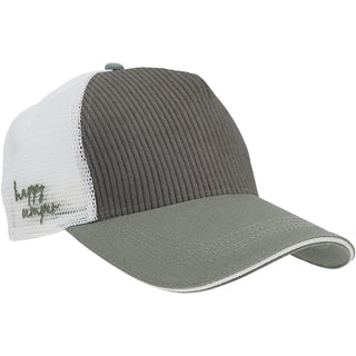 Happy Camper Gray Corduroy Adjustable Mesh Hat