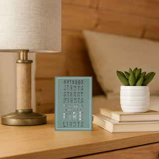 Campfire Lights 4" x 6" MDF Plaque